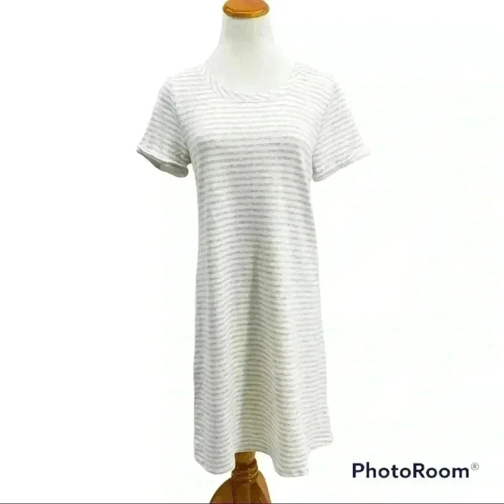 Cable & Gauge Short Sleeve T-Shirt Dress with Stripes